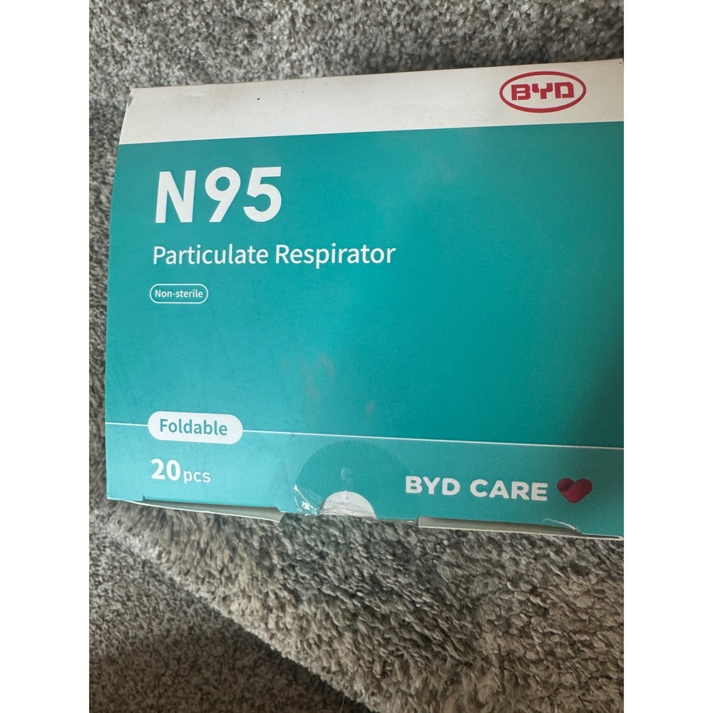 BYD DE2322 N95 Respirator Face Mask 200‎ New Masks (10 boxes of 20) Factory Seal - Picture 3 of 5